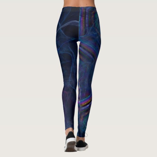 Abstracte fractale nevel en geometrische morf leggings (Achterkant)