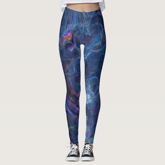 Abstracte fractale nevel en geometrische morf leggings (Voorkant)