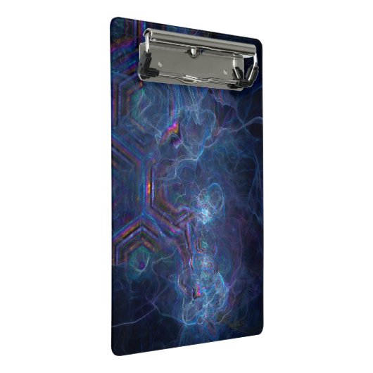 Abstracte fractale nevel en geometrische morf mini klembord (Schuin)