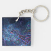 Abstracte fractale nevel en geometrische morf sleutelhanger (Achterkant)