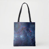 Abstracte fractale nevel en geometrische morf tote bag (Voorkant)