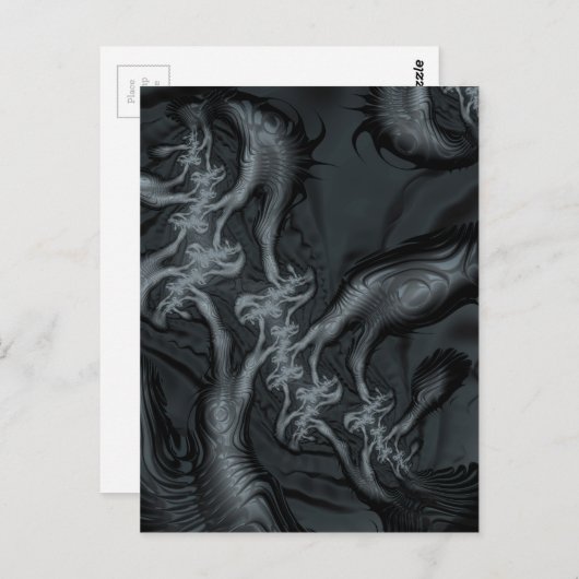 Abstracte fractale patronen en vormen. Fractal Art Briefkaart (Voorkant / Achterkant)