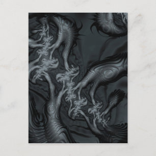 Abstracte fractale patronen en vormen. Fractal Art Briefkaart