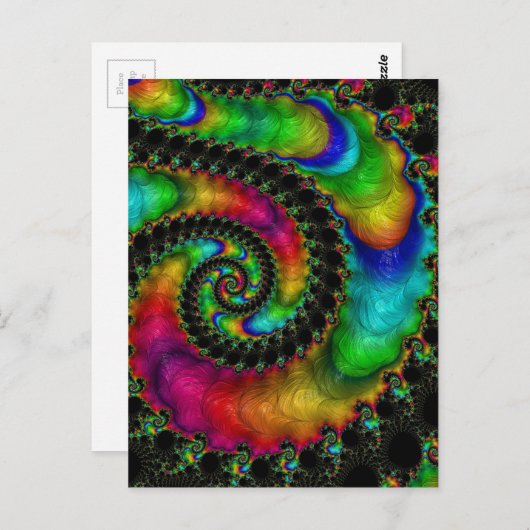 Abstracte fractale patronen en vormen. Fractal Art Briefkaart (Voorkant / Achterkant)