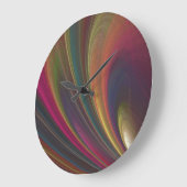 Abstracte Fractale Regenboog Ronde Wandklok (Hoek)