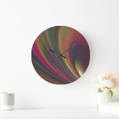 Abstracte Fractale Regenboog Ronde Wandklok (Huis)