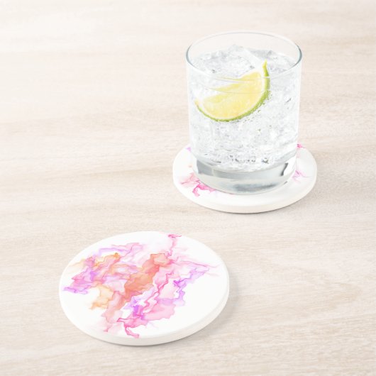 Abstracte fractale rook zandsteen onderzetter (Zijkant)