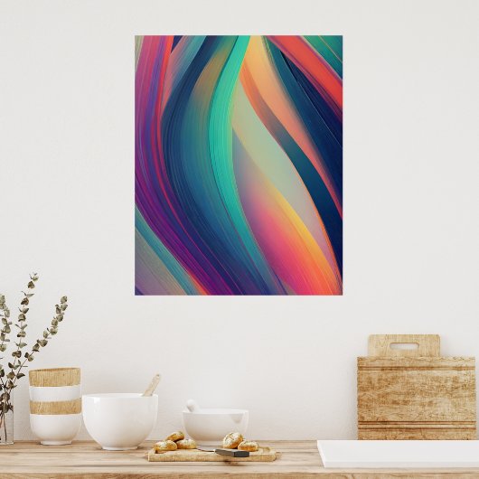 Abstracte fractale textuur poster (Keuken)