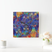 Abstracte fractale vlakken vierkante klok (Huis)