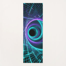 Abstracte fractalegolven in turquoise en paars yogamat