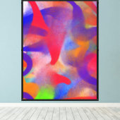 Abstracte framboos verf canvas afdruk (Insitu (Houten vloer))