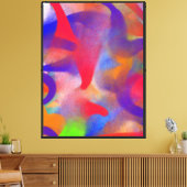 Abstracte framboos verf canvas afdruk (Insitu (Woonkamer))