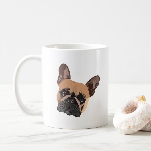 Abstracte Franse Bulldog Coffee Mok (Met donut)