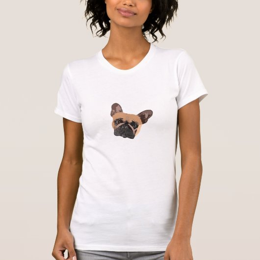 Abstracte Franse Bulldog Dames T-Shirt (Voorkant)