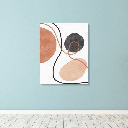 Abstracte Freeform-vormen - bruin en zwart Canvas Afdruk (Insitu (Houten vloer))