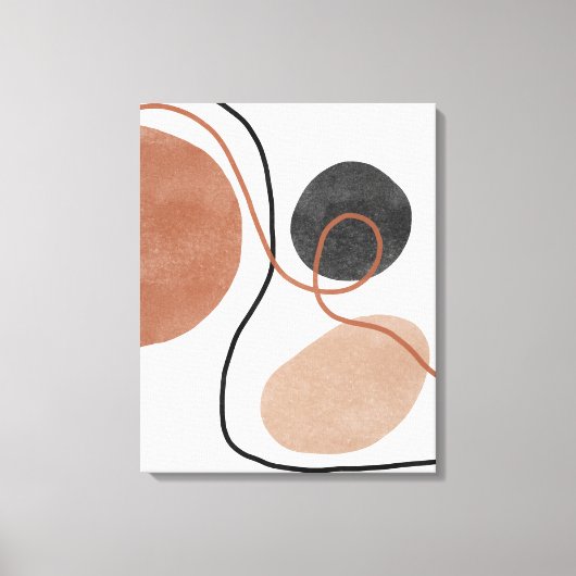 Abstracte Freeform-vormen - bruin en zwart Canvas Afdruk (Voorkant)
