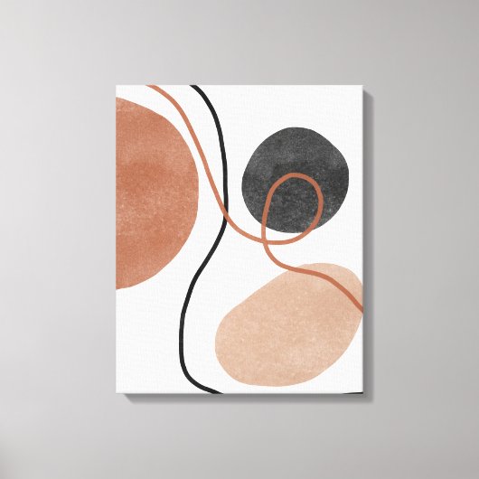 Abstracte Freeform-vormen - bruin en zwart Canvas Afdruk (Voorkant)