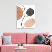 Abstracte Freeform-vormen - bruin en zwart Canvas Afdruk (Insitu (Woonkamer))