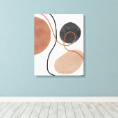 Abstracte Freeform-vormen - bruin en zwart Canvas Afdruk (Insitu (Houten vloer))