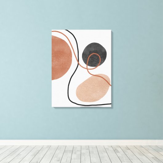 Abstracte Freeform-vormen - bruin en zwart Canvas Afdruk (Insitu (Houten vloer))