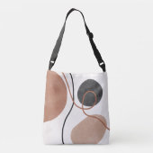 Abstracte Freeform-vormen - bruin en zwart Crossbody Tas (Achterkant)