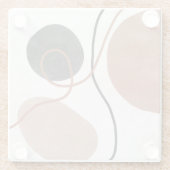 Abstracte Freeform-vormen - bruin en zwart Glazen Onderzetter (Achterkant)