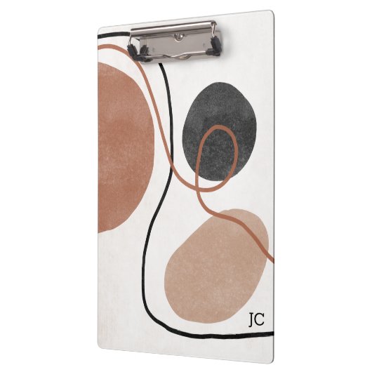 Abstracte Freeform-vormen - bruin en zwart Klembord (Links)