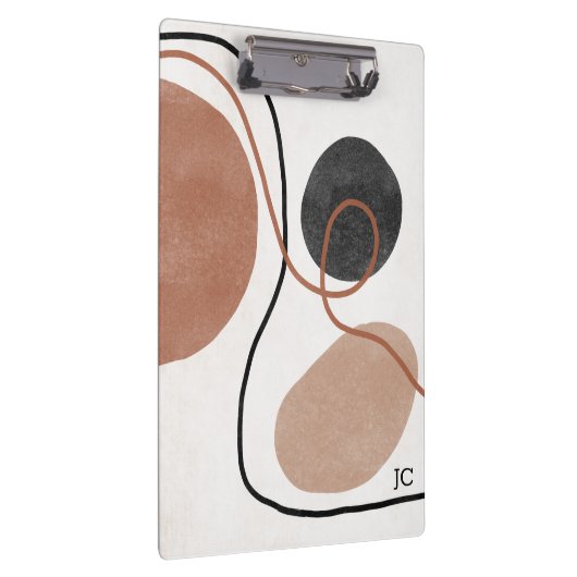 Abstracte Freeform-vormen - bruin en zwart Klembord (Rechts)