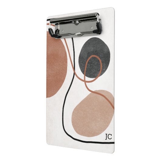 Abstracte Freeform-vormen - bruin en zwart Mini Klembord (Angled2)