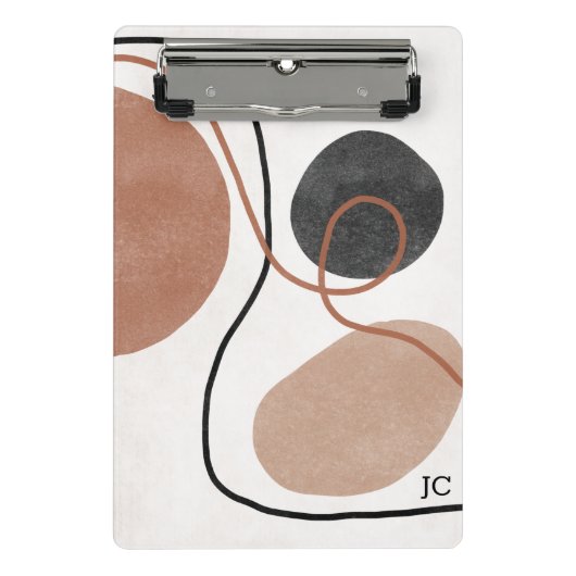 Abstracte Freeform-vormen - bruin en zwart Mini Klembord (Voorkant)