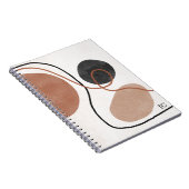 Abstracte Freeform-vormen - bruin en zwart Notitieboek (Rechterzijde)