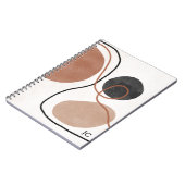 Abstracte Freeform-vormen - bruin en zwart Notitieboek (Linkerzijde)