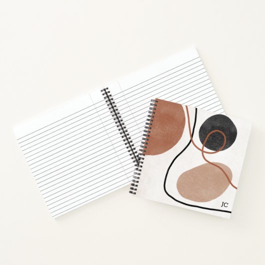 Abstracte Freeform-vormen - bruin en zwart Notitieboek (Binnen)