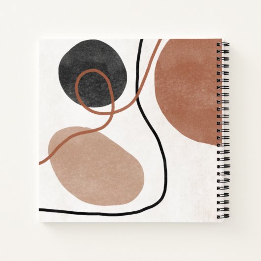 Abstracte Freeform-vormen - bruin en zwart Notitieboek (Achterkant)