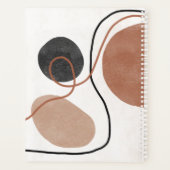 Abstracte Freeform-vormen - bruin en zwart Planner (Achterkant)