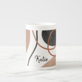 Abstracte Freeform-vormen - bruin en zwart Porselein Kop (Voorkant)