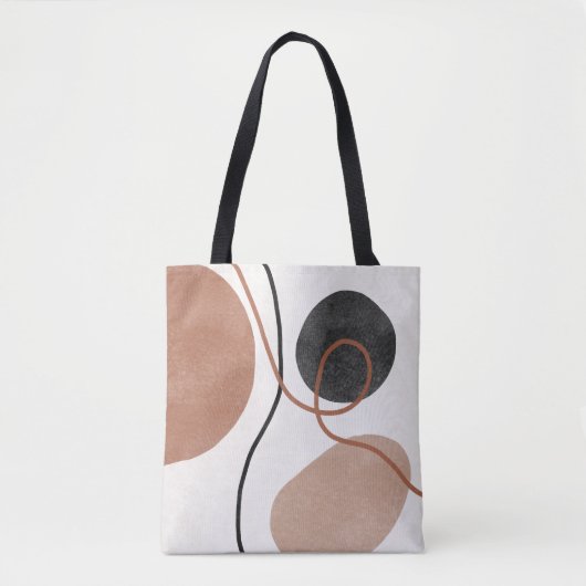 Abstracte Freeform-vormen - bruin en zwart Tote Bag (Voorkant)