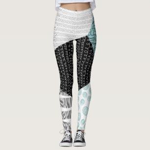 Abstracte freehand tekening: artistieke achtergron leggings