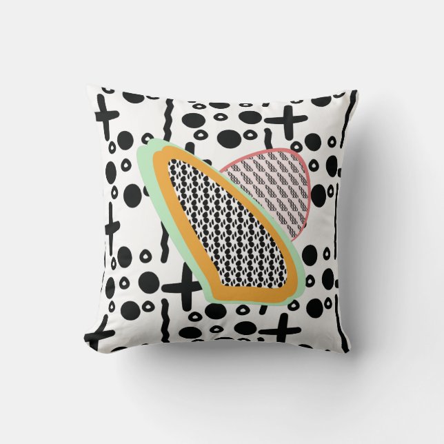Abstracte Fruit Papaja Drakenfruit Patroon Worp  Kussen (Voorkant)