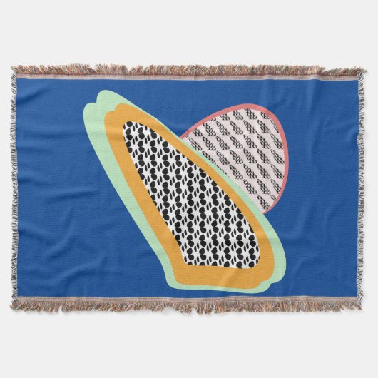 Abstracte Fruit Papaja Drakenfruit Patroon Worpdek Deken (Voorkant)