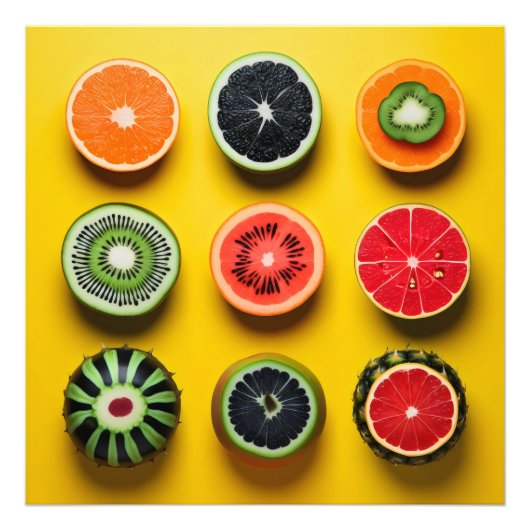 Abstracte Fruitkleuren Foto Afdruk (Voorkant)