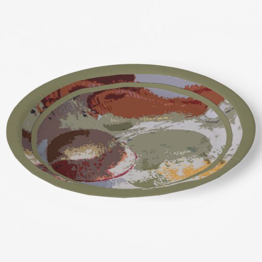 Abstracte fruitmotif papieren bordje (Gekanteld)