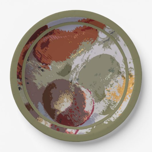 Abstracte fruitmotif papieren bordje (Voorkant)