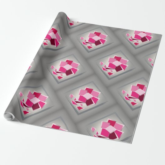 Abstracte fuchesbloem cadeaupapier (Uitgerold)