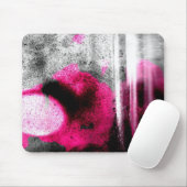 Abstracte Fuchsia, grijze en zwarte graan fotokuns Muismat (Met muis)