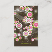 Abstracte Fun Retro Funky Pink Circles Profiel Visitekaartje (Achterkant)
