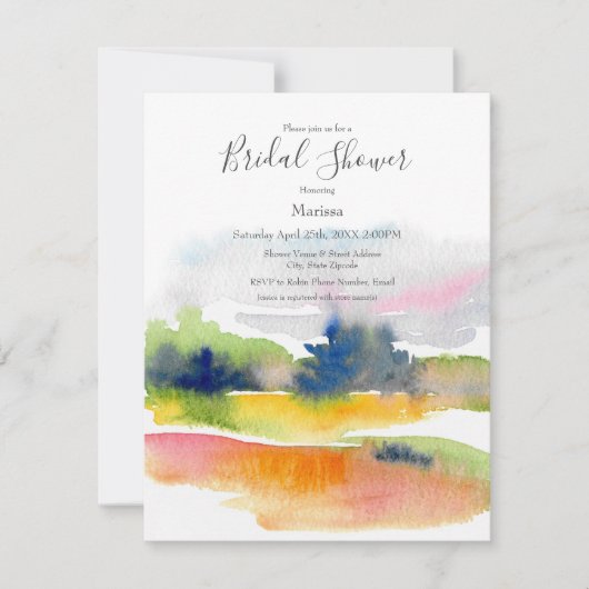 abstracte 'Fun with Waterverf Brushstrokes' Uitvoe Kaart (Voorkant)