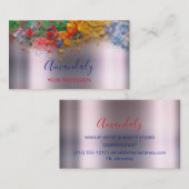 Abstracte Funky Artwork Makeup Artist Rainbow Visitekaartje (Voorkant / Achterkant)