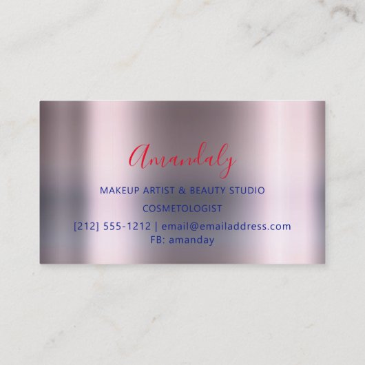 Abstracte Funky Artwork Makeup Artist Rainbow Visitekaartje (Achterkant)