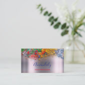 Abstracte Funky Artwork Makeup Artist Rainbow Visitekaartje (Staand voorkant)